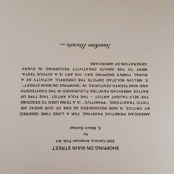 Vintage Sunshine Biscuits Tin Tray Plate Shopping on Main Street Melvin Bolstad - Picture 6 of 15